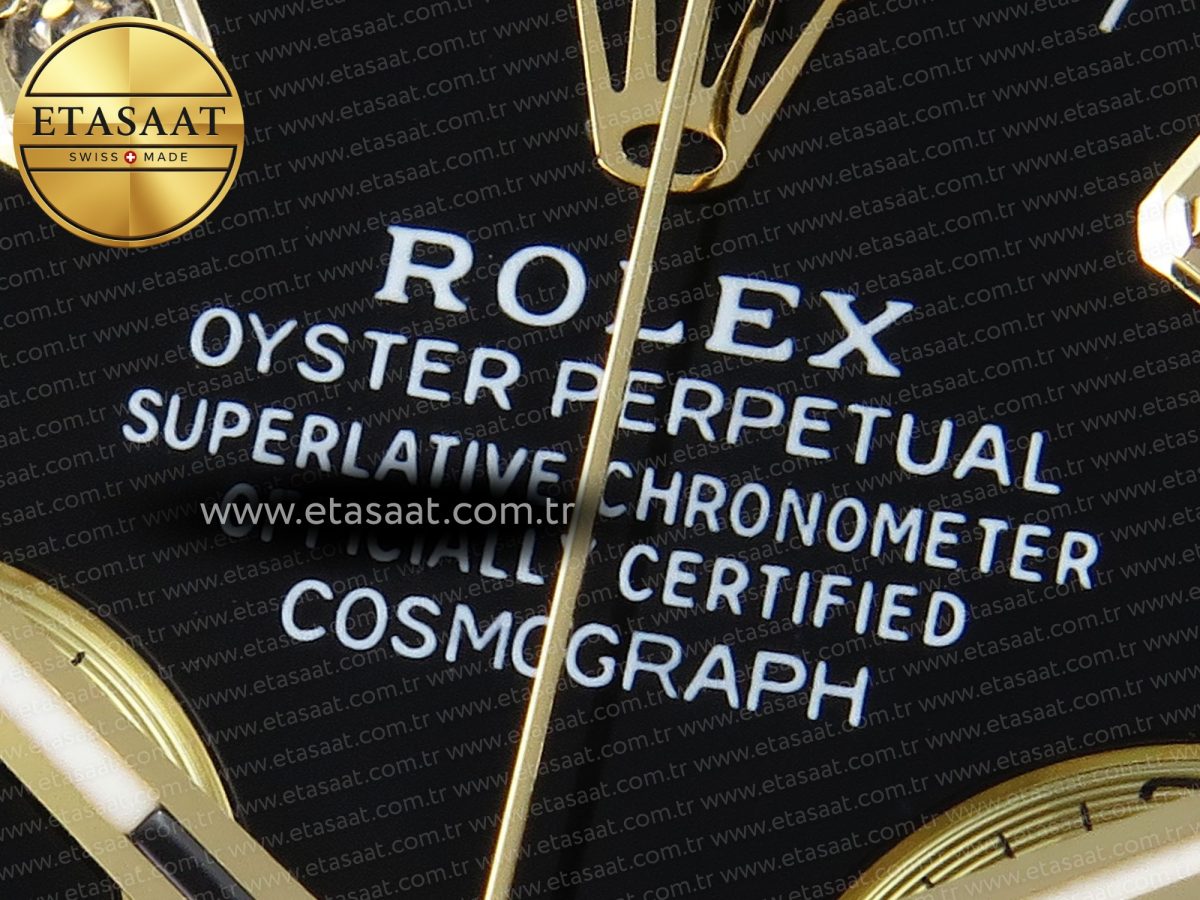 Rolex Daytona 116518 APSF 1:1 Best Edition Black Diamonds Dial on Oysterflex Rubber Strap SH4130 - Görsel 13