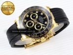 Rolex Daytona 116518 APSF 1:1 Best Edition Black Diamonds Dial on Oysterflex Rubber Strap SH4130 - Görsel 7