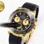 Rolex Daytona 116518 APSF 1:1 Best Edition Black/YG Dial on Oysterflex Rubber Strap SH4130