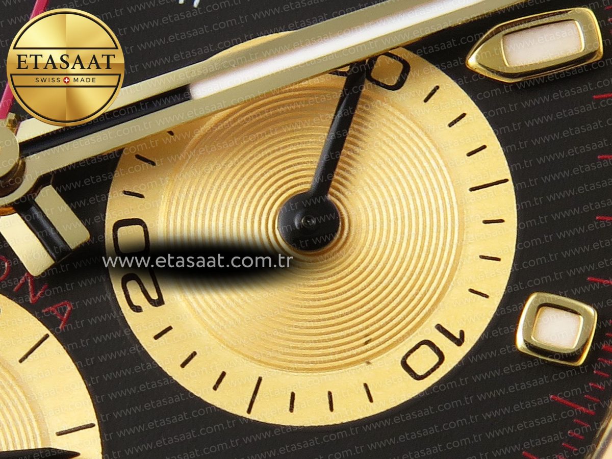 Rolex Daytona 116518 APSF 1:1 Best Edition Black/YG Dial on Oysterflex Rubber Strap SH4130 - Görsel 11