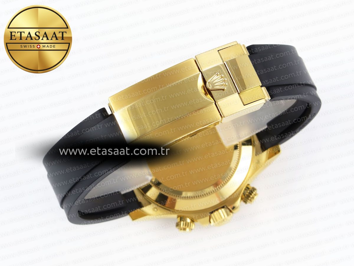 Rolex Daytona 116518 APSF 1:1 Best Edition Black/YG Dial on Oysterflex Rubber Strap SH4130 - Görsel 16