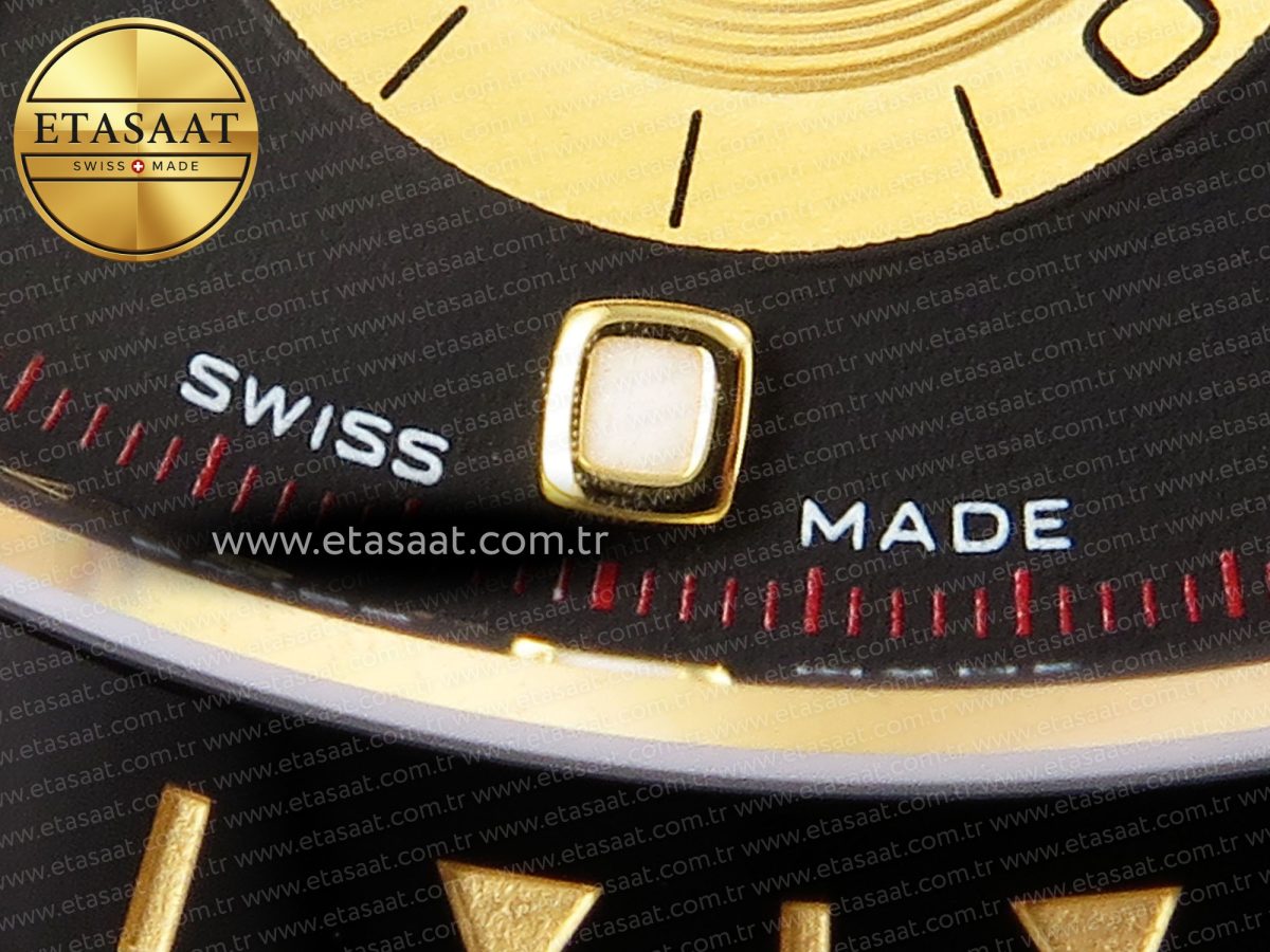 Rolex Daytona 116518 APSF 1:1 Best Edition Black/YG Dial on Oysterflex Rubber Strap SH4130 - Görsel 17