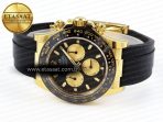 Rolex Daytona 116518 APSF 1:1 Best Edition Black/YG Dial on Oysterflex Rubber Strap SH4130 - Görsel 6