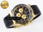 Rolex Daytona 116518 APSF 1:1 Best Edition Black/YG Dial on Oysterflex Rubber Strap SH4130 - Görsel 7