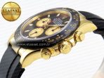 Rolex Daytona 116518 APSF 1:1 Best Edition Black/YG Dial on Oysterflex Rubber Strap SH4130 - Görsel 9