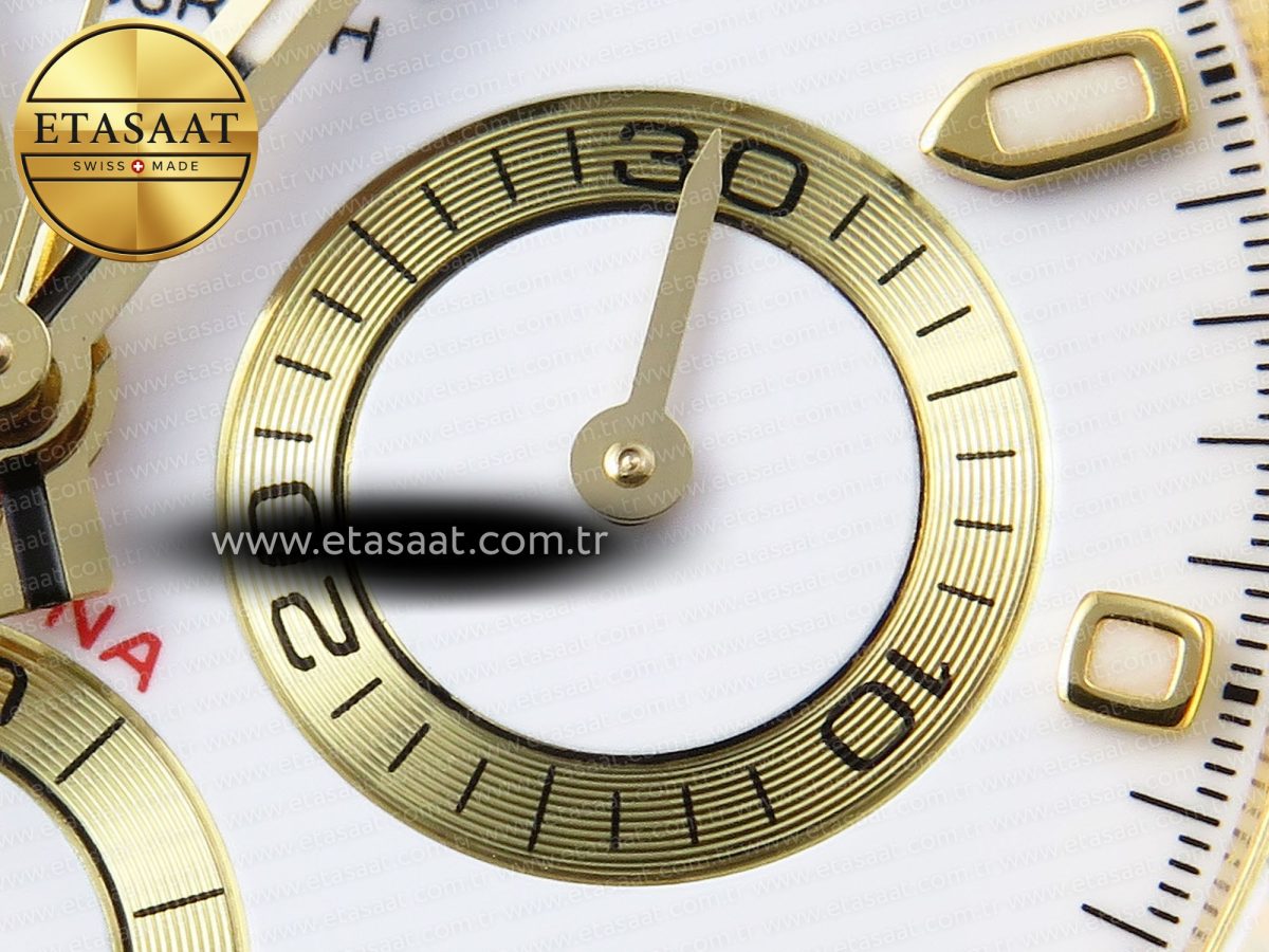 Rolex Daytona 116518 APSF 1:1 Best Edition White Dial on Oysterflex Rubber Strap SH4130 - Görsel 11