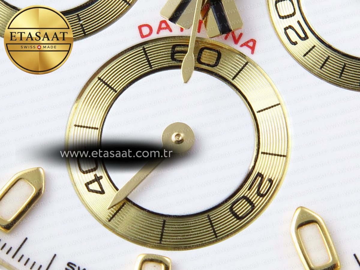 Rolex Daytona 116518 APSF 1:1 Best Edition White Dial on Oysterflex Rubber Strap SH4130 - Görsel 12