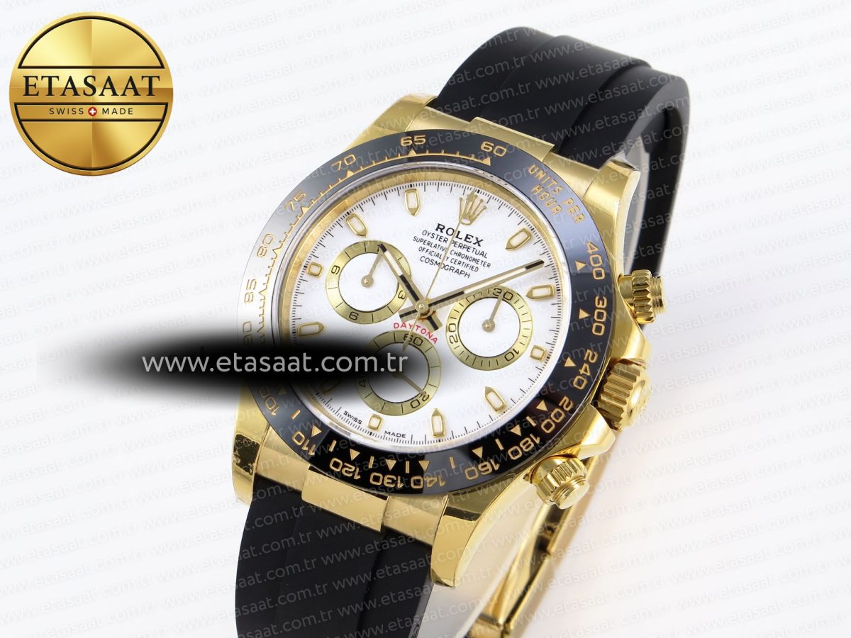 Rolex Daytona 116518 APSF 1:1 Best Edition White Dial on Oysterflex Rubber Strap SH4130 - Görsel 2