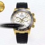 Rolex Daytona 116518 APSF Beyaz Kadran Oysterflex SH4130 Eta Saat - Görsel 3 - 1:1 Süper Klon Saat