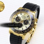 Rolex Daytona 116518 APSF 1:1 Best Edition YG/Black Dial on Oysterflex Rubber Strap SH4130