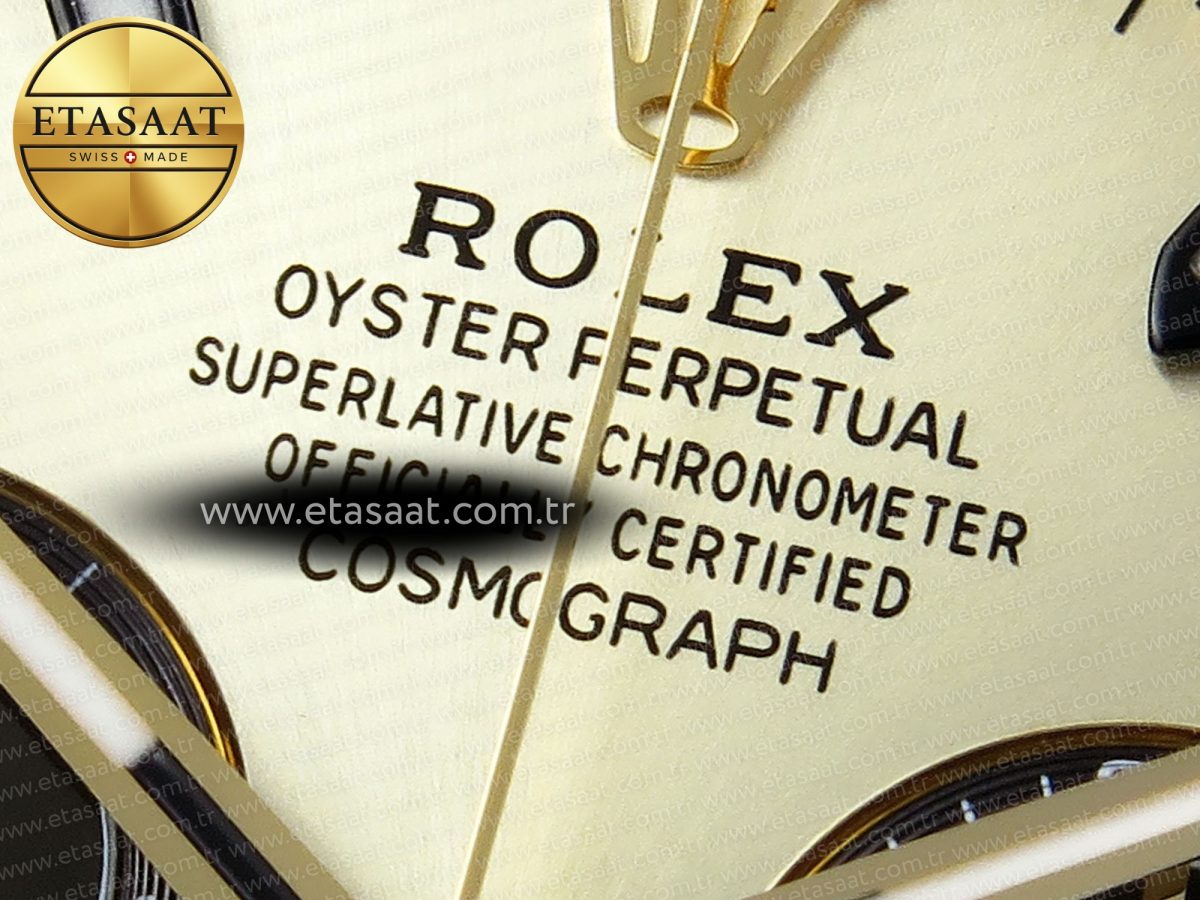 Rolex Daytona 116518 APSF 1:1 Best Edition YG/Black Dial on Oysterflex Rubber Strap SH4130 - Görsel 10