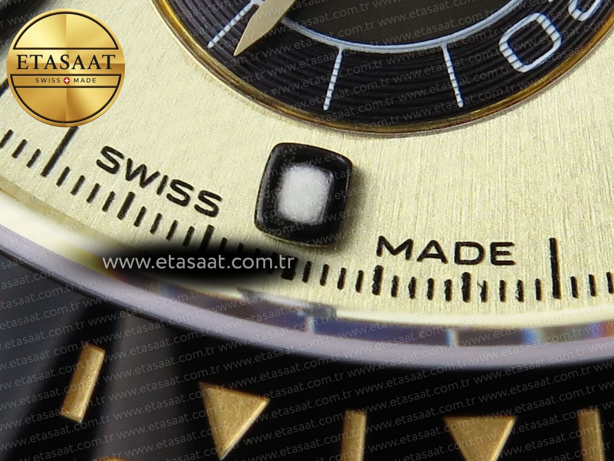 Rolex Daytona 116518 APSF 1:1 Best Edition YG/Black Dial on Oysterflex Rubber Strap SH4130 - Görsel 13