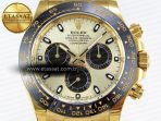 Rolex Daytona 116518 APSF 1:1 Best Edition YG/Black Dial on Oysterflex Rubber Strap SH4130 - Görsel 4