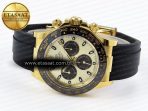 Rolex Daytona 116518 APSF 1:1 Best Edition YG/Black Dial on Oysterflex Rubber Strap SH4130 - Görsel 6