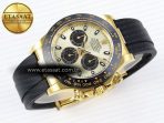 Rolex Daytona 116518 APSF 1:1 Best Edition YG/Black Dial on Oysterflex Rubber Strap SH4130 - Görsel 7