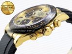 Rolex Daytona 116518 APSF 1:1 Best Edition YG/Black Dial on Oysterflex Rubber Strap SH4130 - Görsel 8