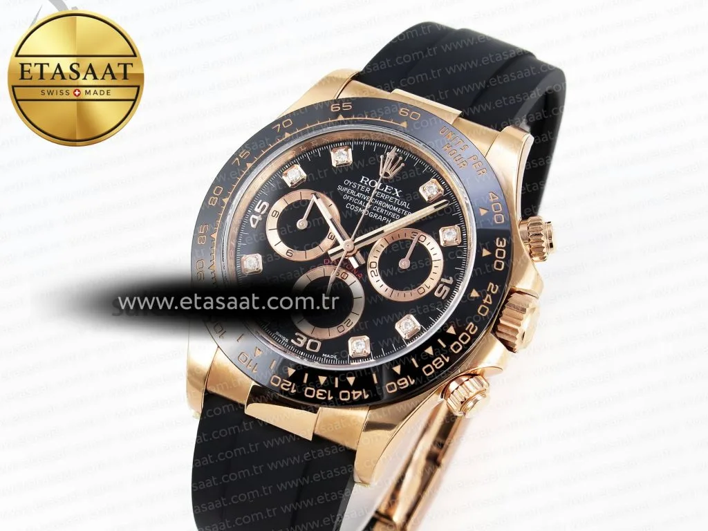 daytona 116518 clean 11 best edition black diamonds dial on oysterflex rubber strap sa4130 v22