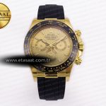 Rolex Daytona 116518 Altın Kadran Oysterflex Kayış SA4130 Eta Saat - Görsel 3 - 1:1 Süper Klon Saat