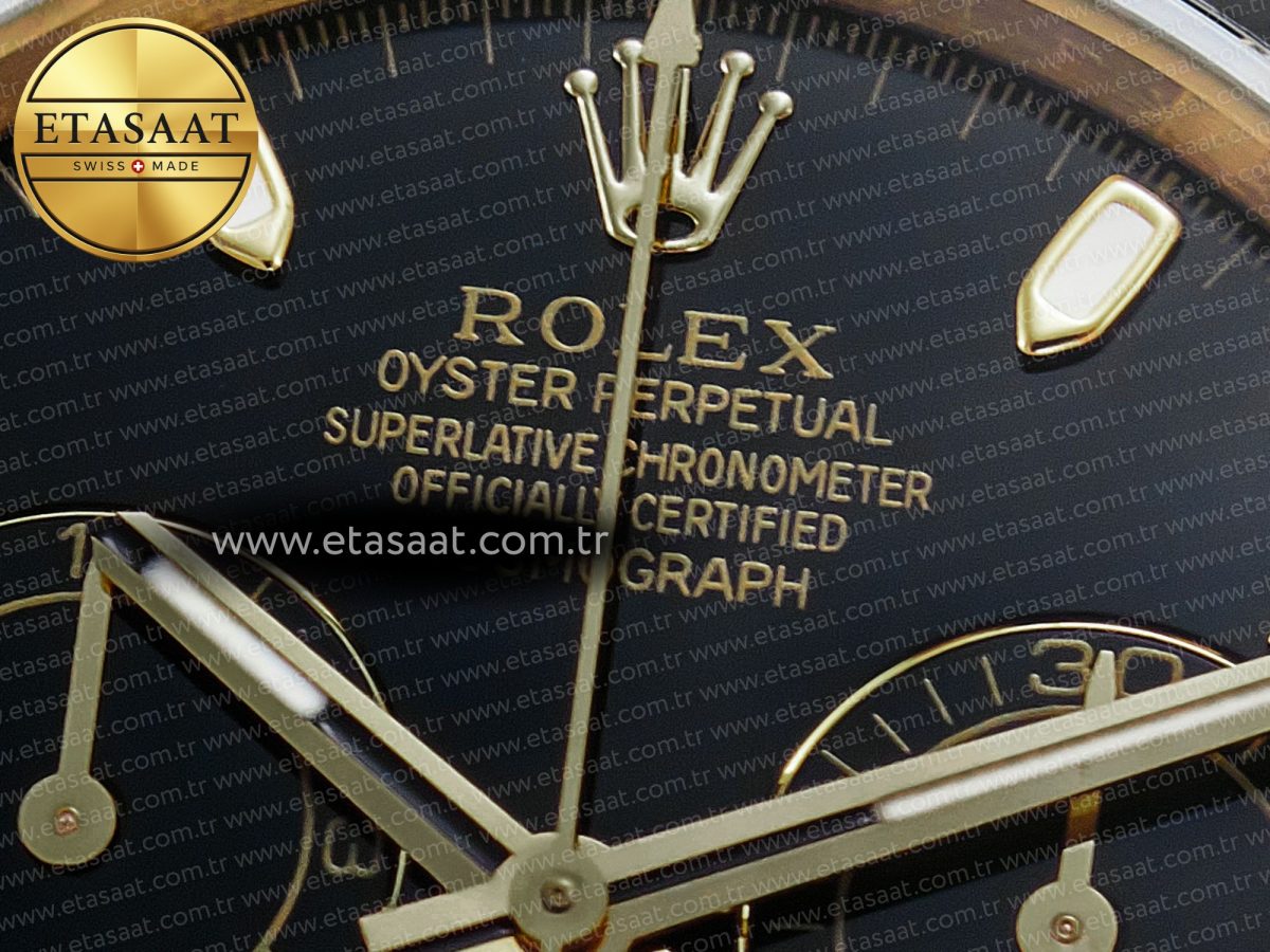 Rolex Daytona 116518 QF 1:1 Best Edition Black Dial on Oysterflex Strap SH4130 V3 (Gain Weight) - Görsel 10