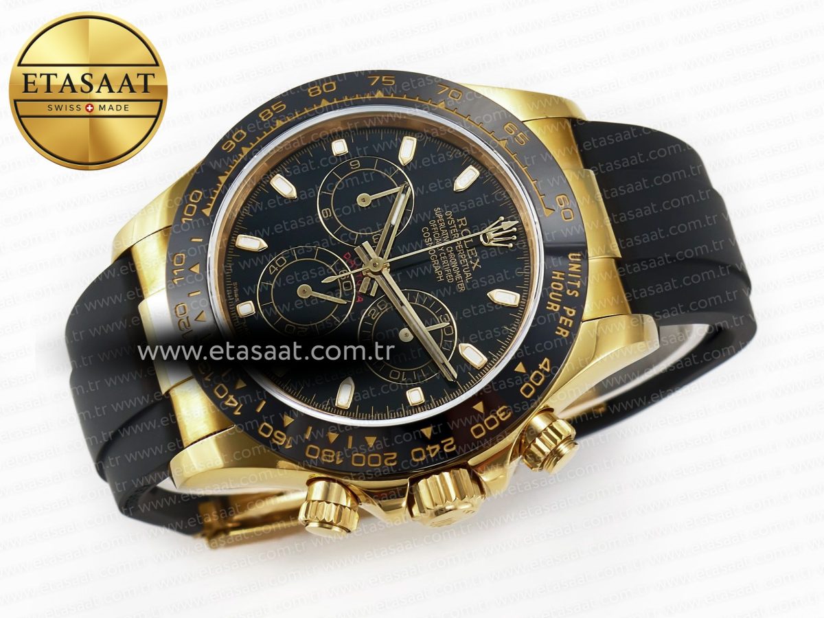 Rolex Daytona 116518 QF 1:1 Best Edition Black Dial on Oysterflex Strap SH4130 V3 (Gain Weight) - Görsel 15