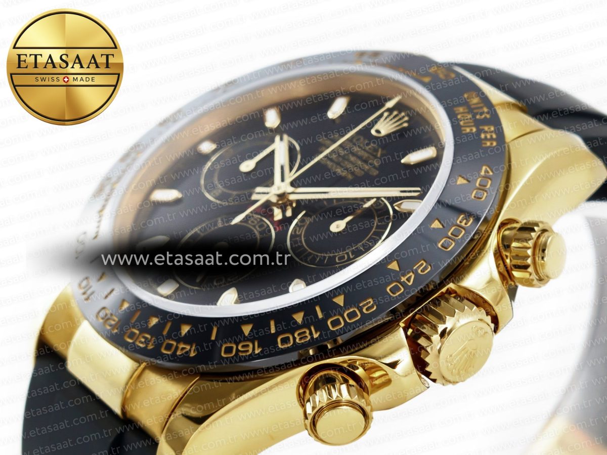 Rolex Daytona 116518 QF 1:1 Best Edition Black Dial on Oysterflex Strap SH4130 V3 (Gain Weight) - Görsel 8