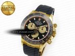 Rolex Daytona 116518 QF 1:1 Best Edition Black/YG Dial on Oysterflex Strap SH4130 V3 (Gain Weight)