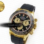 Rolex Daytona 116518 QF 1:1 Best Edition Black/YG Dial on Oysterflex Strap SH4130 V3 (Gain Weight)