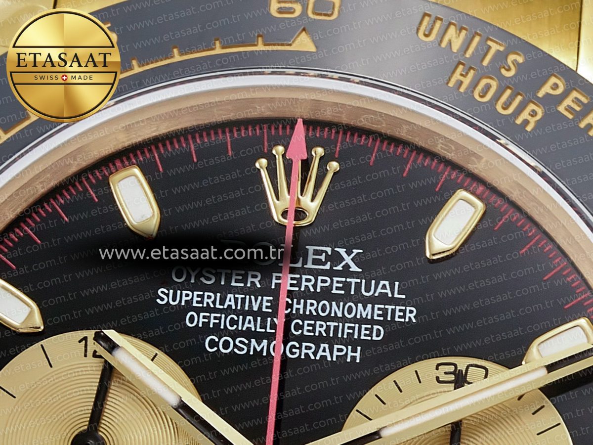 Rolex Daytona 116518 QF 1:1 Best Edition Black/YG Dial on Oysterflex Strap SH4130 V3 (Gain Weight) - Görsel 10