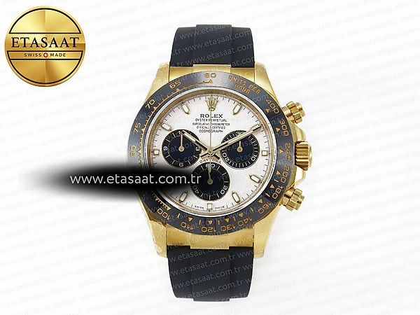 Rolex Daytona 116518 QF Meteorit Kadran Oysterflex Ağır Eta Saat - 1:1 Süper Klon Replika Saat
