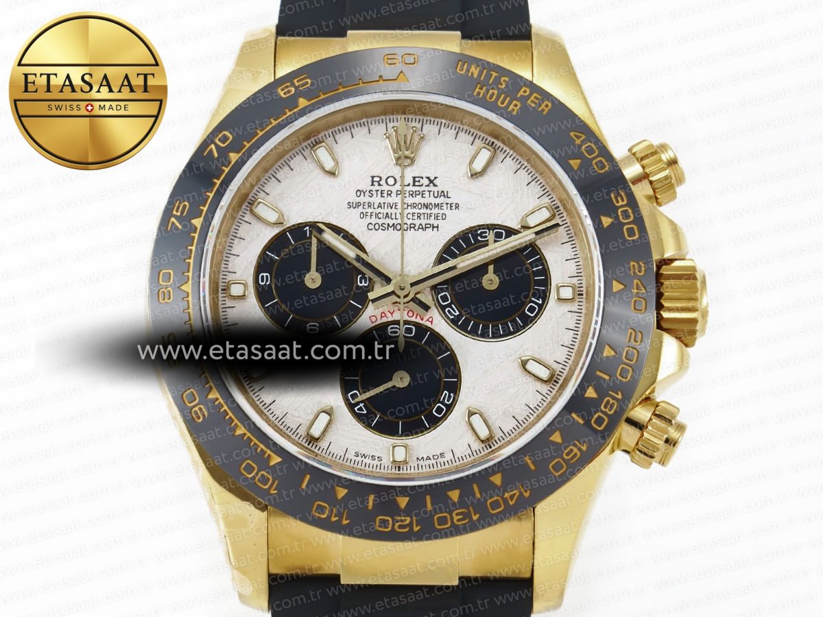 Rolex Daytona 116518 QF 1:1 Best Edition Meteorite Dial on Oysterflex Strap SH4130 V3 (Gain Weight) - Görsel 4