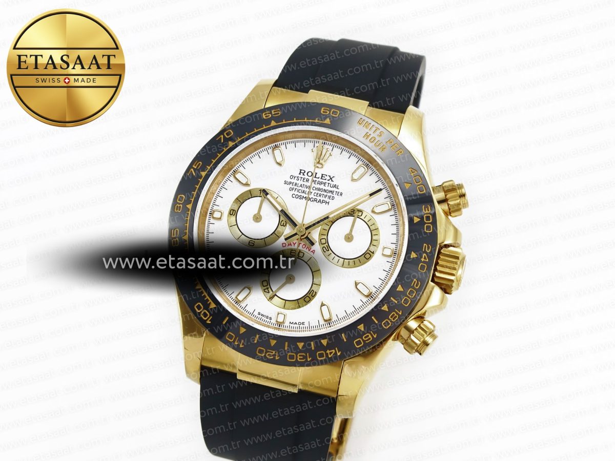 Rolex Daytona 116518 QF 1:1 Best Edition White Dial on Oysterflex Strap SH4130 V3 (Gain Weight) - Görsel 1
