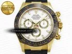 Rolex Daytona 116518 QF 1:1 Best Edition White Dial on Oysterflex Strap SH4130 V3 (Gain Weight) - Görsel 4