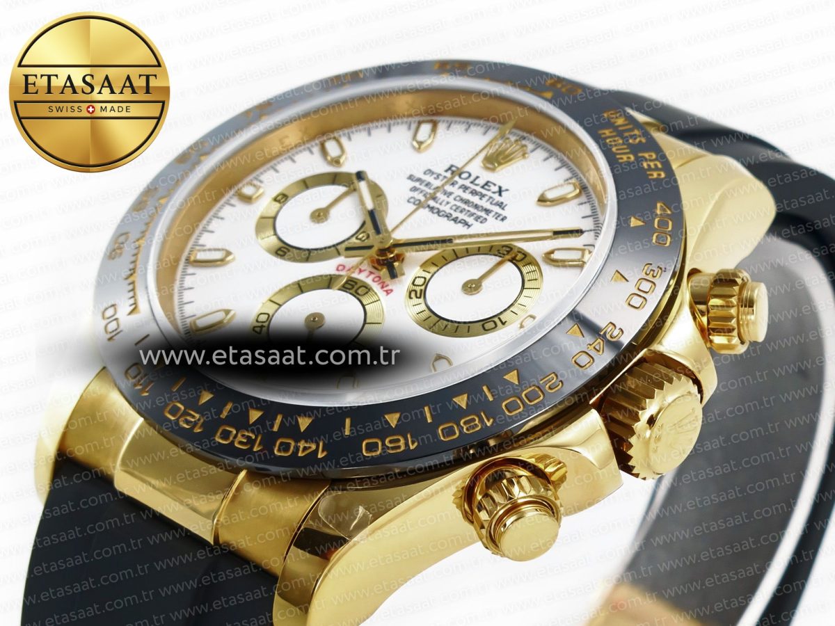 Rolex Daytona 116518 QF 1:1 Best Edition White Dial on Oysterflex Strap SH4130 V3 (Gain Weight) - Görsel 6