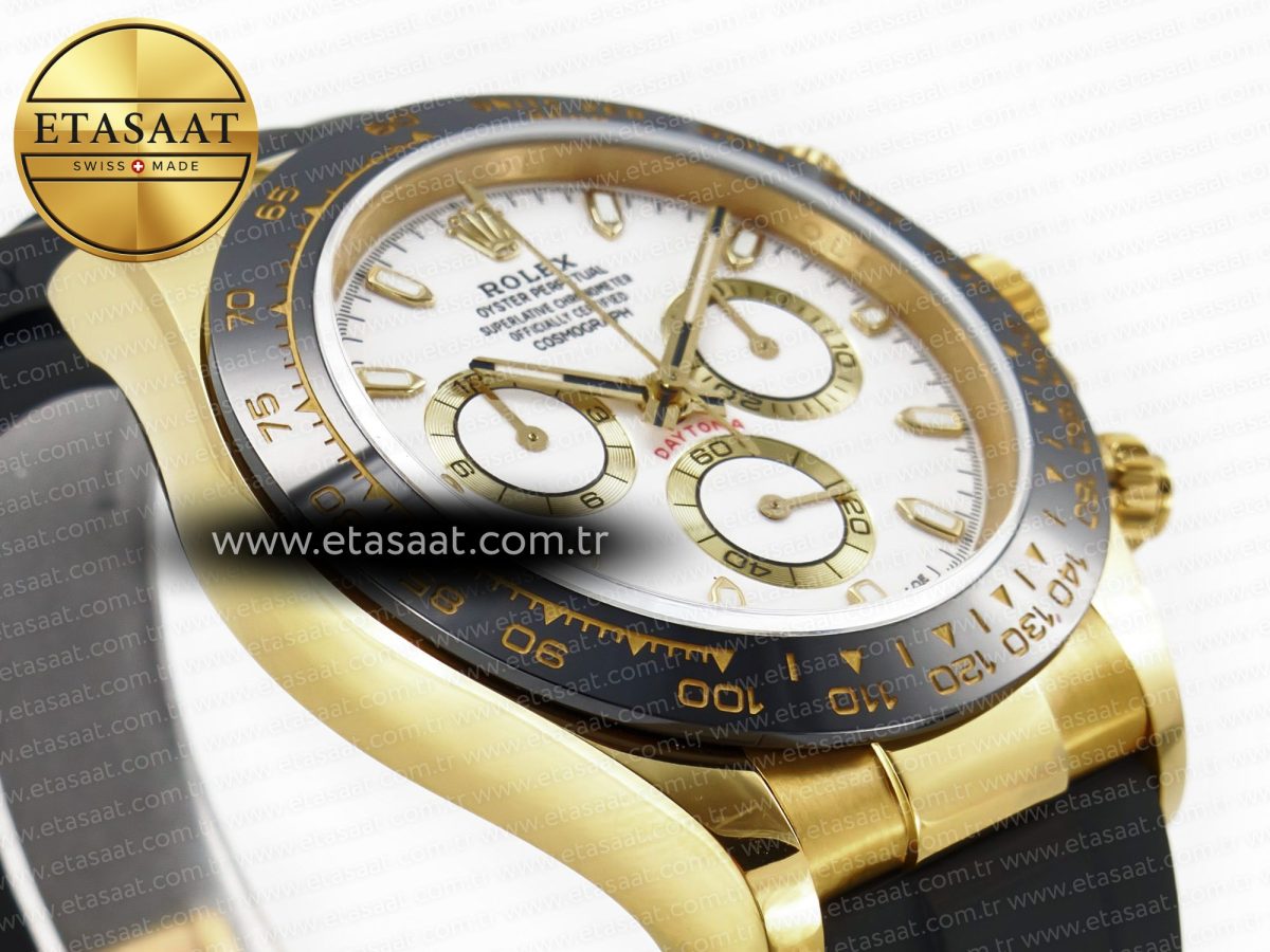 Rolex Daytona 116518 QF 1:1 Best Edition White Dial on Oysterflex Strap SH4130 V3 (Gain Weight) - Görsel 7