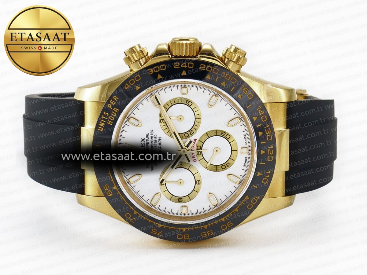 Rolex Daytona 116518 QF 1:1 Best Edition White Dial on Oysterflex Strap SH4130 V3 (Gain Weight) - Görsel 8