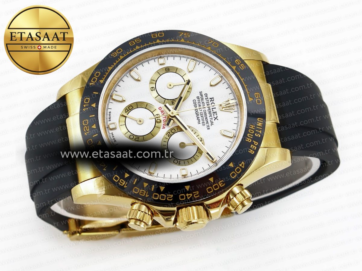 Rolex Daytona 116518 QF 1:1 Best Edition White Dial on Oysterflex Strap SH4130 V3 (Gain Weight) - Görsel 9