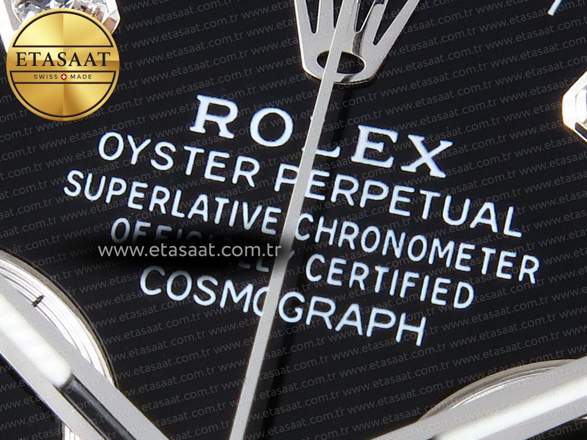 Rolex Daytona 116519 APSF 1:1 Best Edition Black Diamonds Dial on Oysterflex Rubber Strap SH4130 - Görsel 10