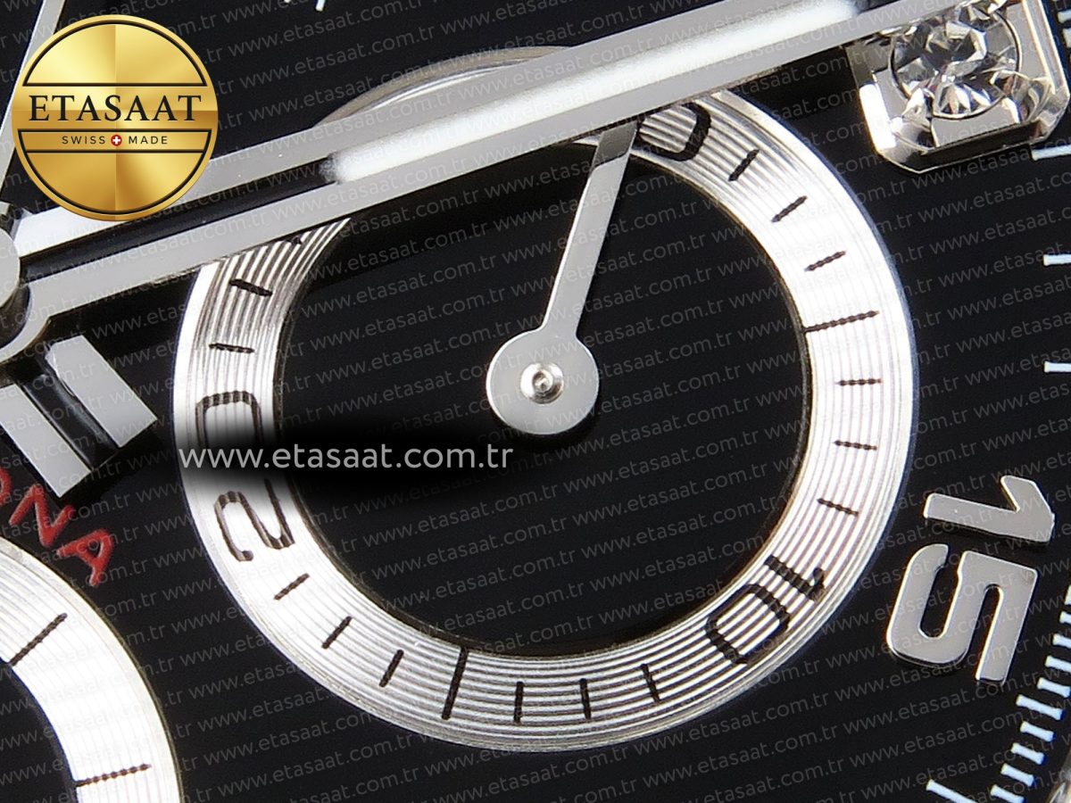Rolex Daytona 116519 APSF 1:1 Best Edition Black Diamonds Dial on Oysterflex Rubber Strap SH4130 - Görsel 11