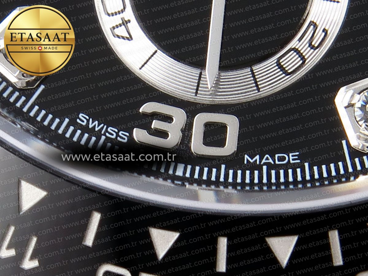 Rolex Daytona 116519 APSF 1:1 Best Edition Black Diamonds Dial on Oysterflex Rubber Strap SH4130 - Görsel 13