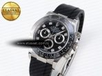 Rolex Daytona 116519 APSF 1:1 Best Edition Black Diamonds Dial on Oysterflex Rubber Strap SH4130 - Görsel 2