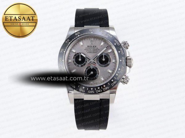 Rolex Daytona 116519 APSF Gri Kadran Oysterflex SH4130 Eta Saat - 1:1 Süper Klon Replika Saat