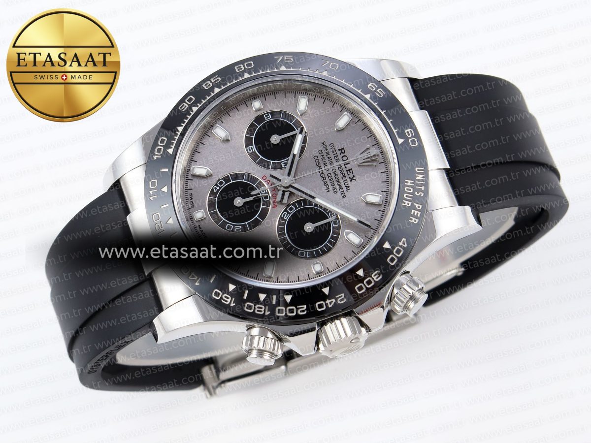 Rolex Daytona 116519 APSF 1:1 Best Edition Gray Dial on Oysterflex Rubber Strap SH4130 - Görsel 7