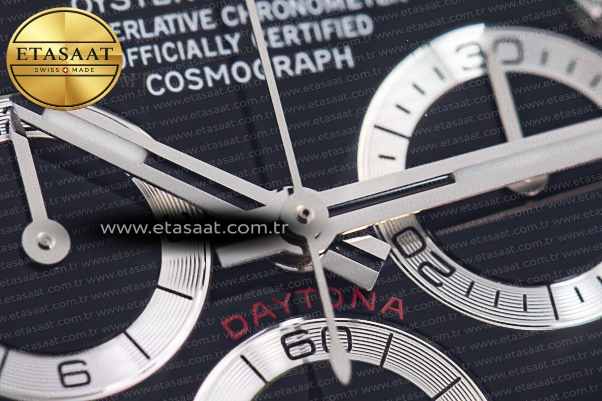 Rolex Daytona 116519 Clean Factory 1:1 Best Edition Black Diamonds Dial on Oysterflex Rubber Strap SA4130 - Görsel 13