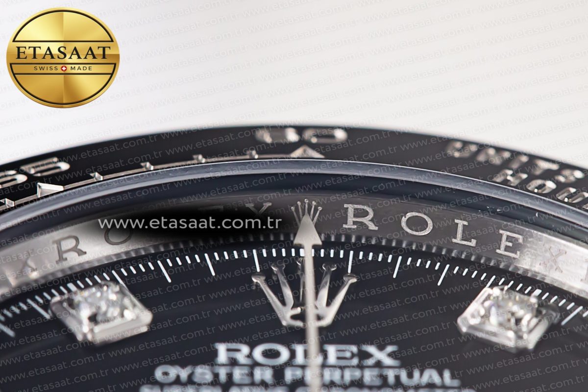Rolex Daytona 116519 Clean Factory 1:1 Best Edition Black Diamonds Dial on Oysterflex Rubber Strap SA4130 - Görsel 14