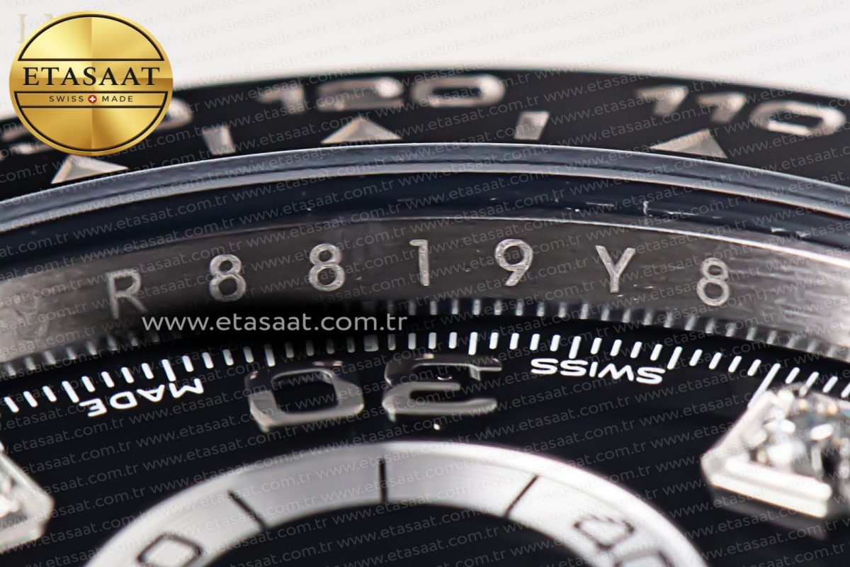 Rolex Daytona 116519 Clean Factory 1:1 Best Edition Black Diamonds Dial on Oysterflex Rubber Strap SA4130 - Görsel 15