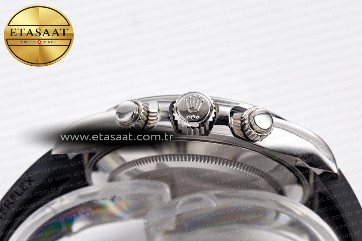 Rolex Daytona 116519 Clean Factory 1:1 Best Edition Black Diamonds Dial on Oysterflex Rubber Strap SA4130 - Görsel 17