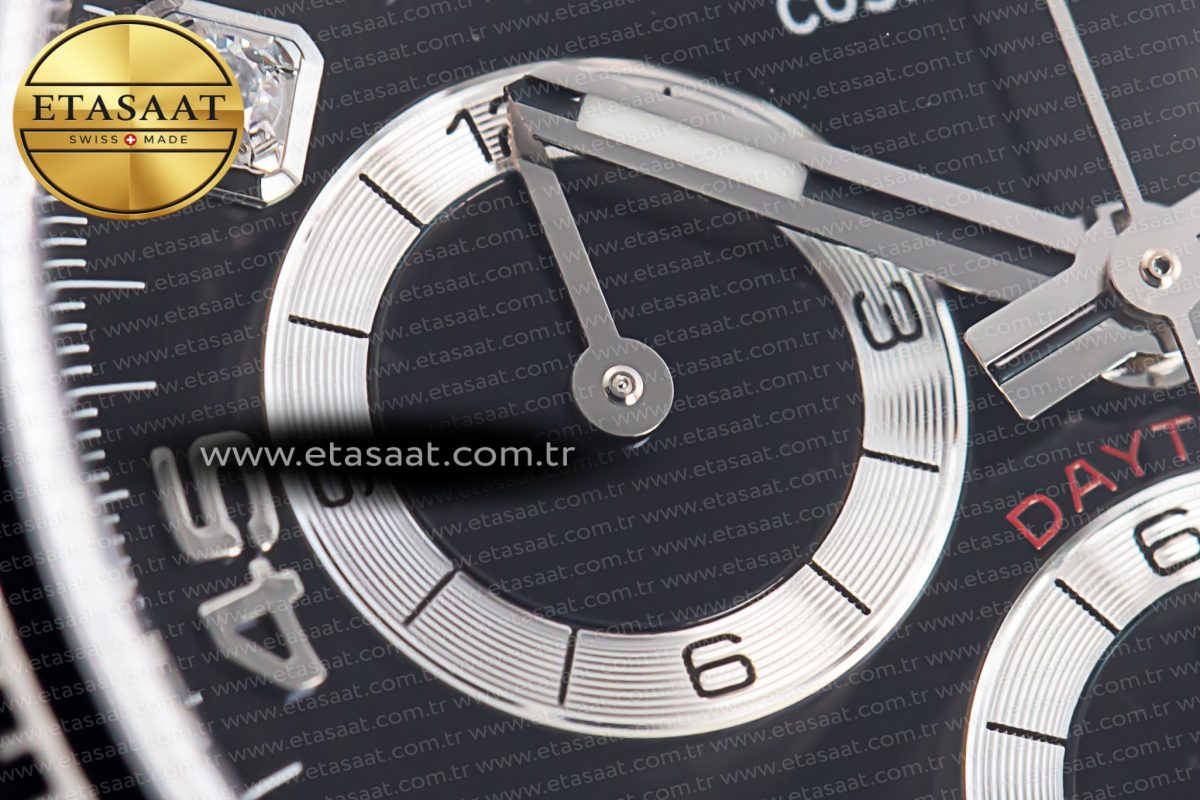 Rolex Daytona 116519 Clean Factory 1:1 Best Edition Black Diamonds Dial on Oysterflex Rubber Strap SA4130 - Görsel 9