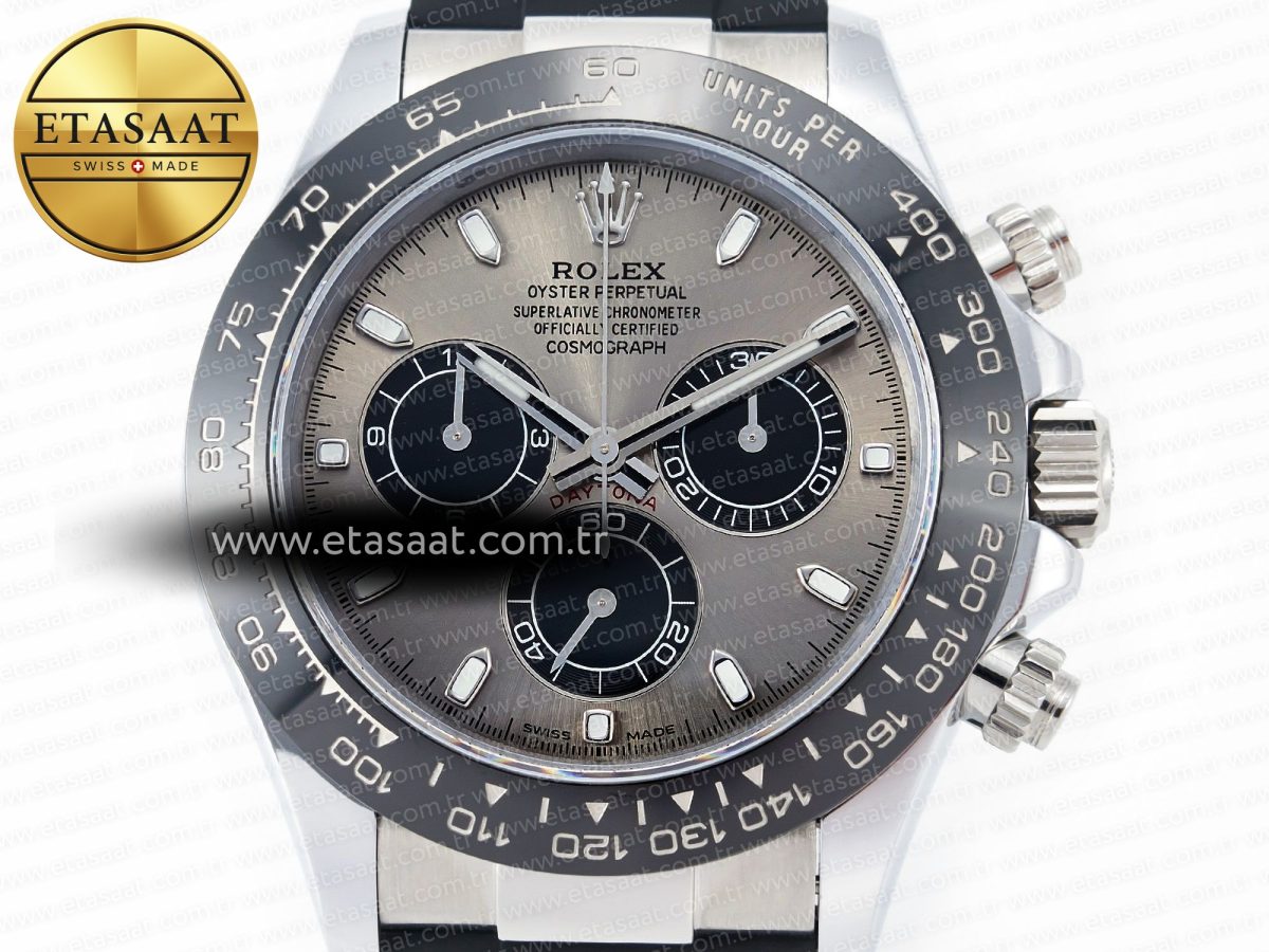 Rolex Daytona 116519 QF 1:1 Best Edition Gray Dial on Oysterflex Strap SH4130 V3 (Gain Weight) - Görsel 4