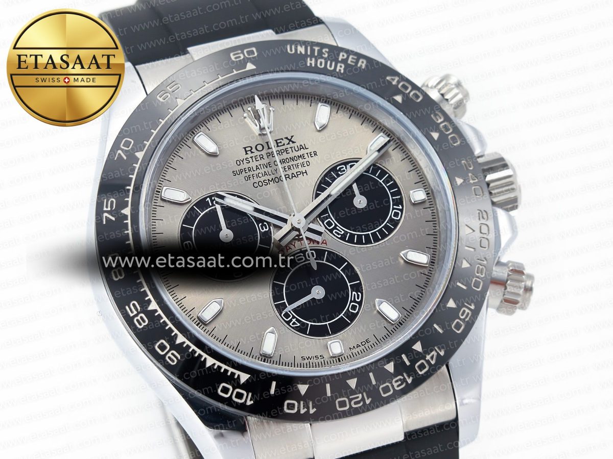 Rolex Daytona 116519 QF 1:1 Best Edition Gray Dial on Oysterflex Strap SH4130 V3 (Gain Weight) - Görsel 5