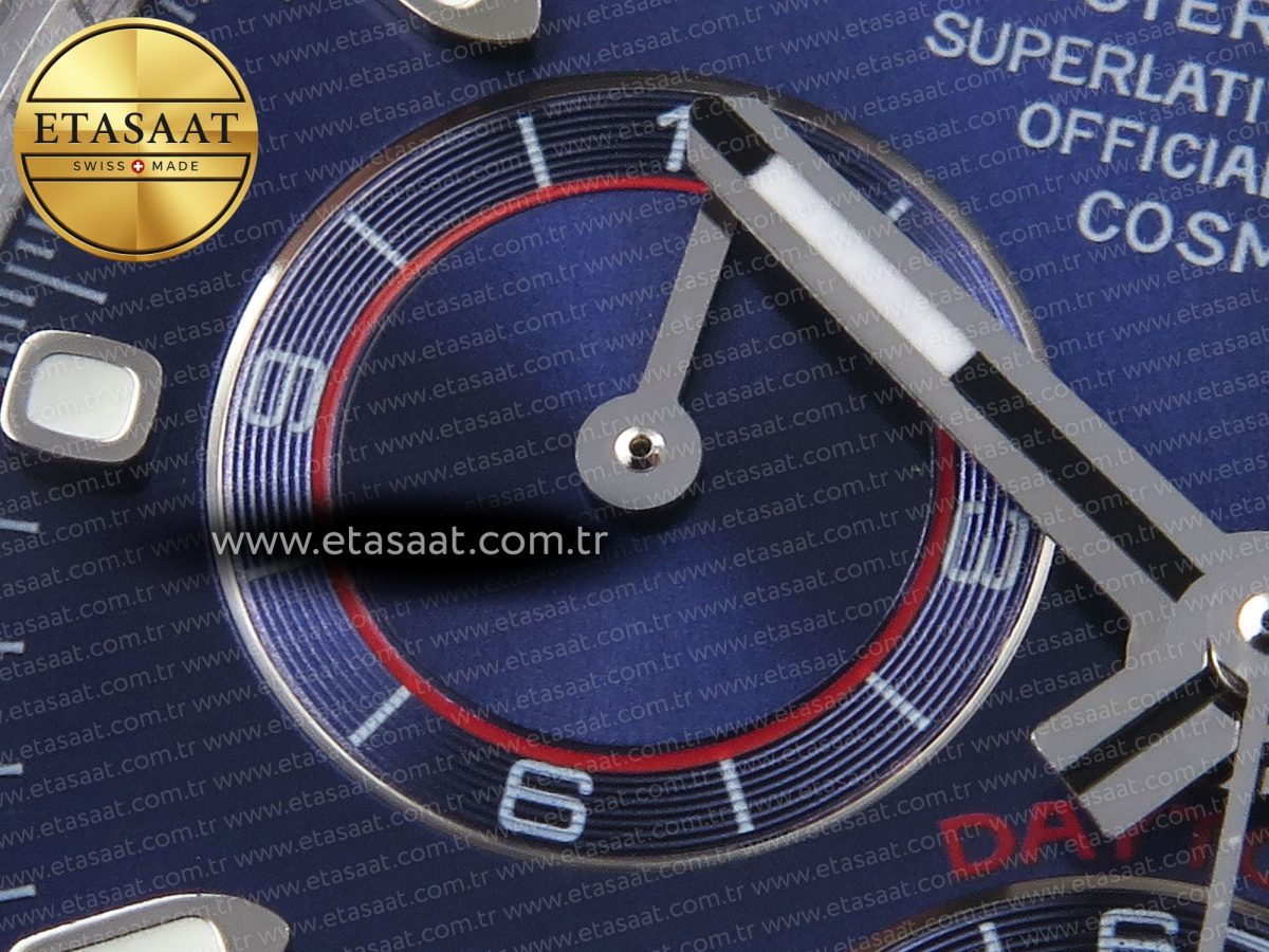 Rolex Daytona 116519 SS Blue Dial on Oysterflex A7750 - Görsel 14